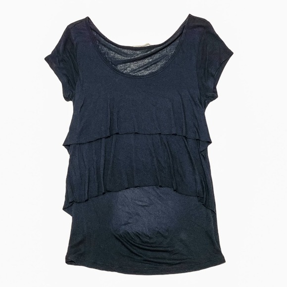 OLD Navy Black Layered Tiered Blouse Size Medium - Picture 8 of 11